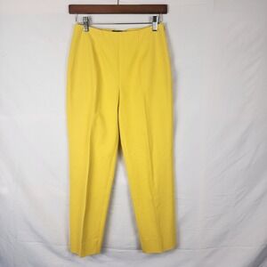 Piazza‎ Sempione Audrey Side Zip Bright Yellow Straight Leg Pants Women's IT 40